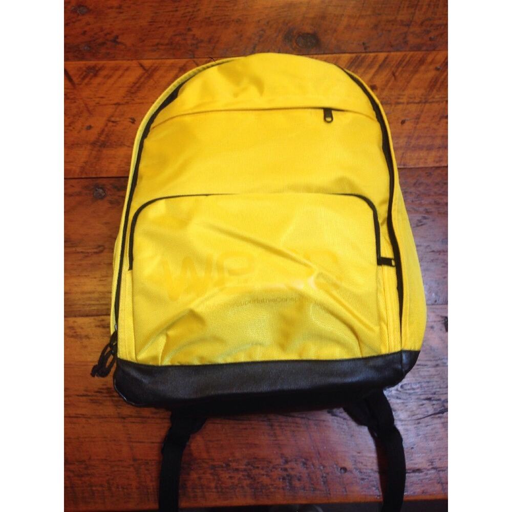 WeSC SWEDEN Conspiracy Skater Yellow Black Travel Carry On Pockets Backpack Bag